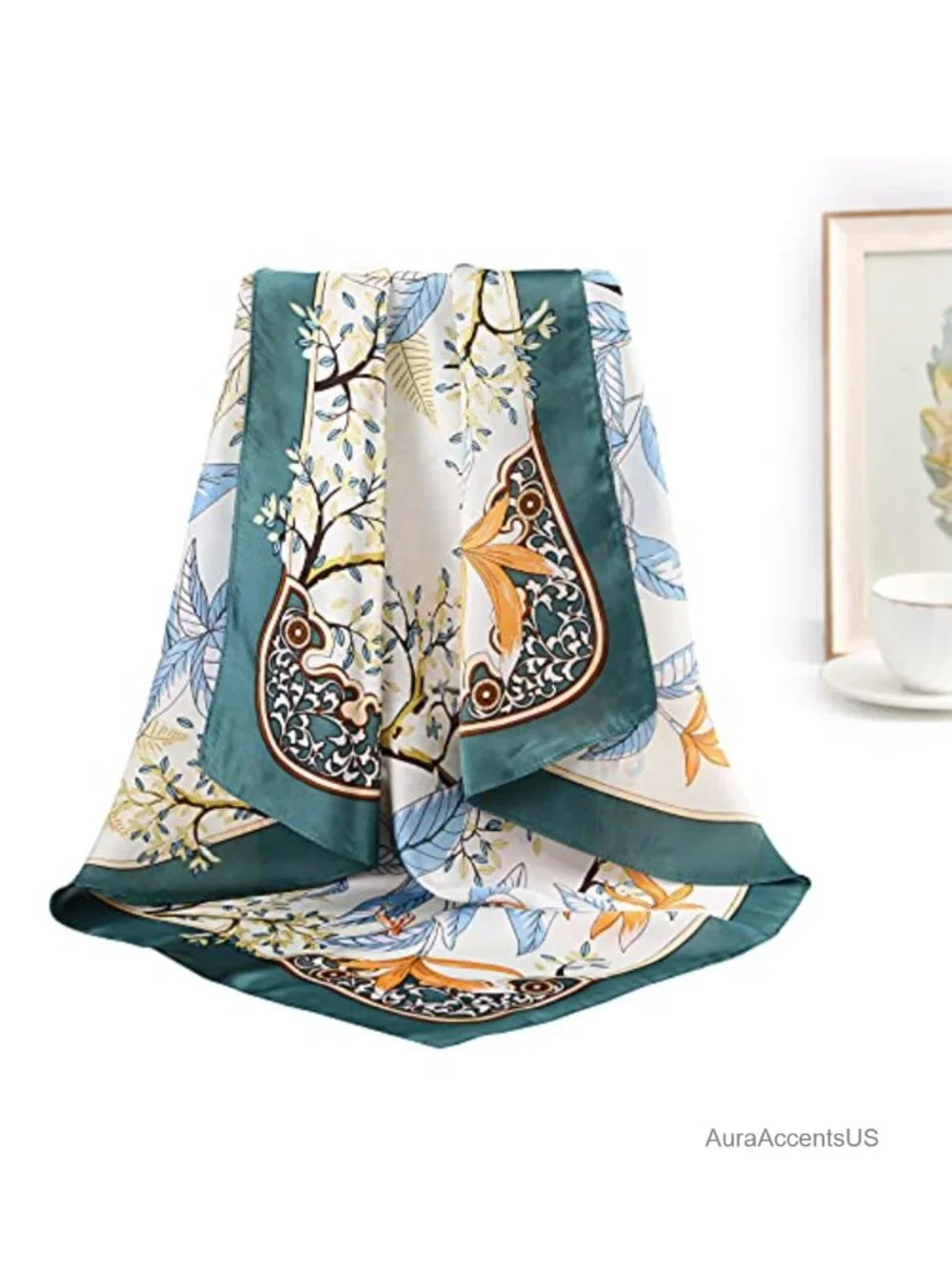 Satin Square Scarves for Women - 4 Pack Head Kerchiefs Hair Bandanas